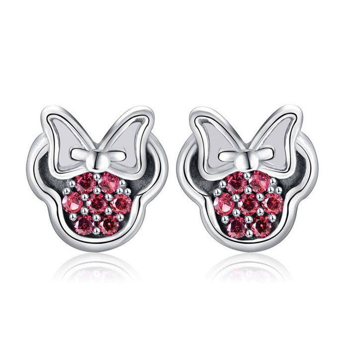 Wholesale electroplated alloy micro inlaid zircon earrings JDC-ES-XingL001 Earrings 星銮 red Wholesale Jewelry JoyasDeChina Joyas De China