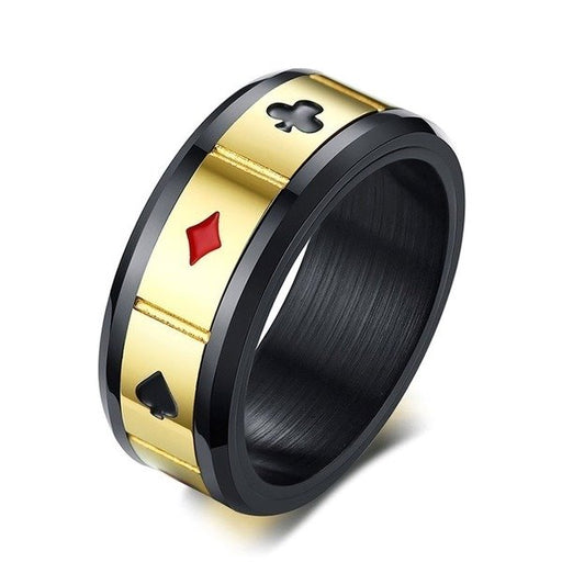 Wholesale electroplated alloy playing cards men's rings JDC-MRS-WenT003 Rings 润涛 Wholesale Jewelry JoyasDeChina Joyas De China
