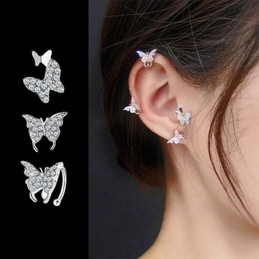 Wholesale electroplated alloy rhinestone butterfly earrings JDC-ES-GSMR052 Earrings JoyasDeChina Wholesale Jewelry JoyasDeChina Joyas De China