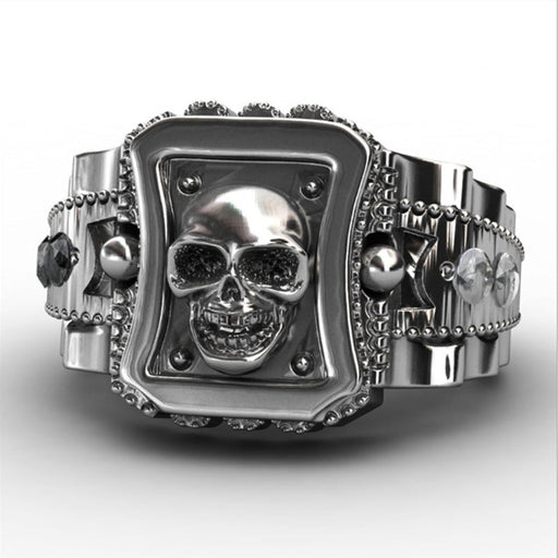 Wholesale Electroplated Alloy Skull Rings JDC-RS-WenT005 Rings 润涛 US size 8 Wholesale Jewelry JoyasDeChina Joyas De China