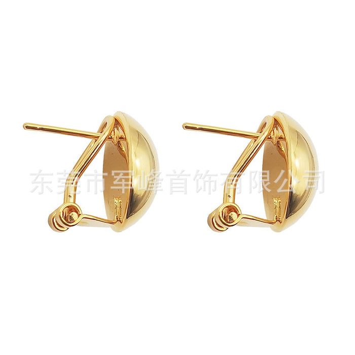 Wholesale Electroplated Brass Metal Ball Copper Earrings JDC-ES-Junf006 Earrings 军峰 Wholesale Jewelry JoyasDeChina Joyas De China