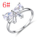 Wholesale Electroplated Copper Bow Zirconia Open Ring JDC-RS-MiMeng026 Rings 米萌 6# Wholesale Jewelry JoyasDeChina Joyas De China