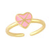 Wholesale Electroplated Copper Color Heart Shaped Rings JDC-RS-AS282 Rings JoyasDeChina pink color adjustable Wholesale Jewelry JoyasDeChina Joyas De China