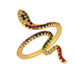 Wholesale Electroplated Copper Color Rhinestone Snake Rings JDC-RS-Chenr005 Rings 晨睿 AJZ2469 adjustable Wholesale Jewelry JoyasDeChina Joyas De China