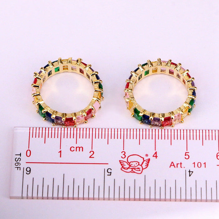 Wholesale Electroplated Copper Colored Zircon Ring JDC-RS-MiMeng019 Rings 米萌 Wholesale Jewelry JoyasDeChina Joyas De China
