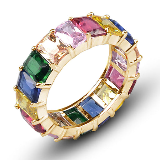 Wholesale Electroplated Copper Colored Zircon Ring JDC-RS-MiMeng019 Rings 米萌 Wholesale Jewelry JoyasDeChina Joyas De China