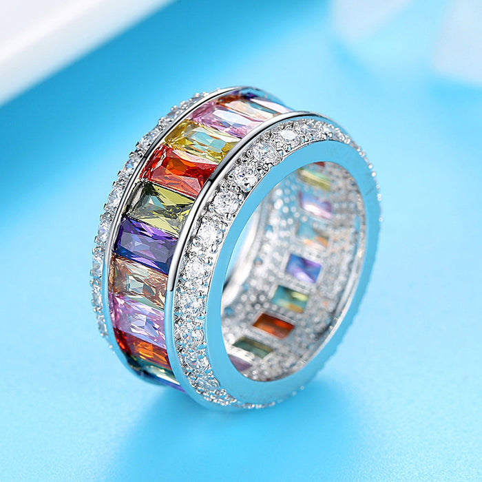 Wholesale Electroplated Copper Colored Zircon Ring JDC-RS-MiMeng034 Rings 米萌 Wholesale Jewelry JoyasDeChina Joyas De China