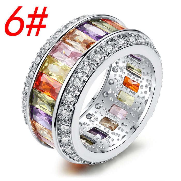 Wholesale Electroplated Copper Colored Zircon Ring JDC-RS-MiMeng034 Rings 米萌 6# Wholesale Jewelry JoyasDeChina Joyas De China