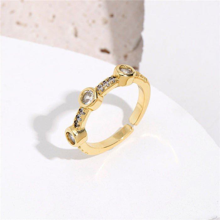 Wholesale electroplated copper colored zircon rings JDC-RS-AG217 Rings JoyasDeChina 11238 adjustable Wholesale Jewelry JoyasDeChina Joyas De China