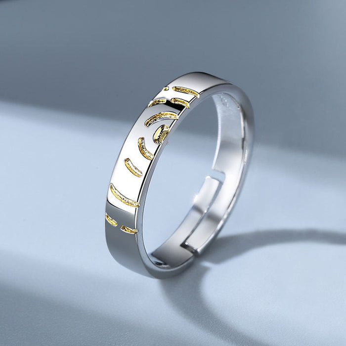 Wholesale Electroplated Copper Couple Rings JDC-RS-YZM023 Rings 伊之美 male adjustable Wholesale Jewelry JoyasDeChina Joyas De China