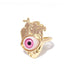Wholesale Electroplated Copper Devil's Eye Rings JDC-RS-TC004 Rings JoyasDeChina pink adjustable Wholesale Jewelry JoyasDeChina Joyas De China