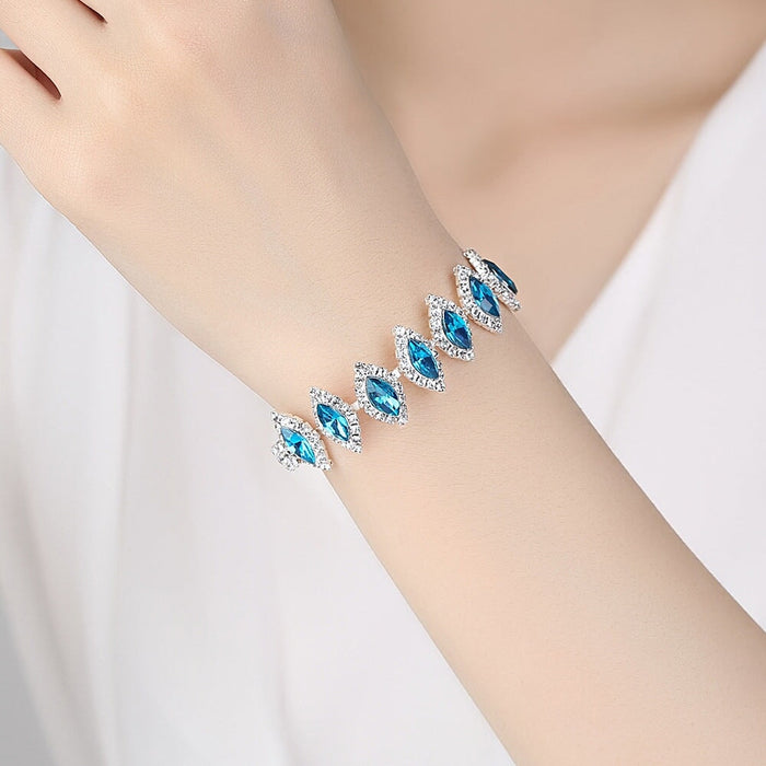 Wholesale Electroplated Copper Hand Sapphire Crystal Bracelet JDC-BT-MiMeng020 Bracelet 米萌 Wholesale Jewelry JoyasDeChina Joyas De China