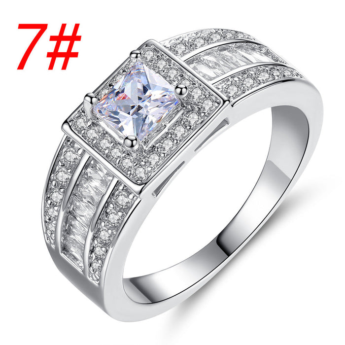 Wholesale Electroplated Copper Rhinestone Zircon Ring JDC-RS-MiMeng029 Rings 米萌 7# Wholesale Jewelry JoyasDeChina Joyas De China