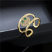 Wholesale Electroplated Copper Smiley Open Rings JDC-RS-AG222 Rings JoyasDeChina Wholesale Jewelry JoyasDeChina Joyas De China