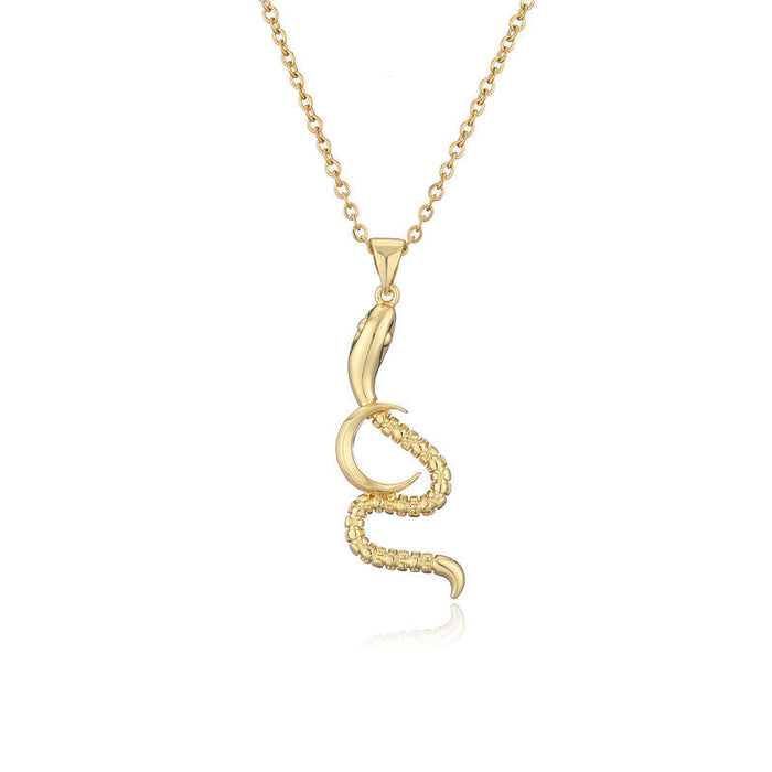 Wholesale Electroplated Copper Snake Necklaces JDC-NE-AG130 Necklaces 澳古 20562 Wholesale Jewelry JoyasDeChina Joyas De China