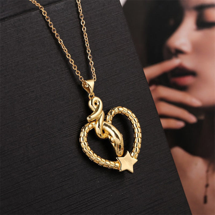 Wholesale Electroplated Copper Snake Necklaces JDC-NE-Yuet001 Necklaces 跃腾 gold Wholesale Jewelry JoyasDeChina Joyas De China