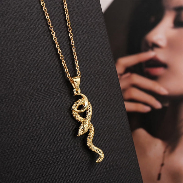 Wholesale Electroplated Copper Snake Necklaces JDC-NE-Yuet010 Necklaces 跃腾 gold Wholesale Jewelry JoyasDeChina Joyas De China