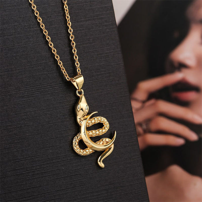Wholesale Electroplated Copper Snake Necklaces JDC-NE-Yuet015 Necklaces 跃腾 gold Wholesale Jewelry JoyasDeChina Joyas De China