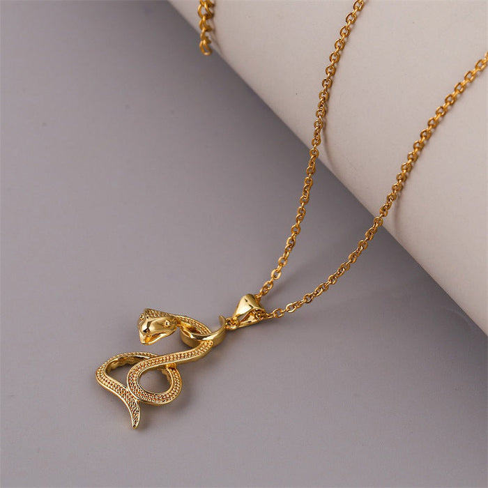 Wholesale Electroplated Copper Snake Necklaces JDC-NE-Yuet017 Necklaces 跃腾 Wholesale Jewelry JoyasDeChina Joyas De China