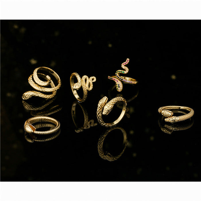 Wholesale Electroplated Copper Snake Rings JDC-RS-AG343 Rings 澳古 Wholesale Jewelry JoyasDeChina Joyas De China