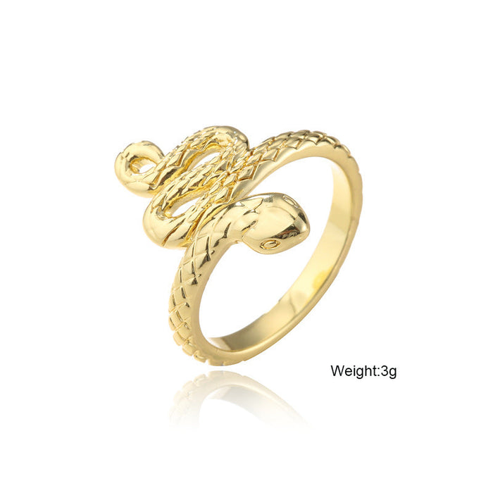 Wholesale Electroplated Copper Snake Rings JDC-RS-AG344 Rings 澳古 Wholesale Jewelry JoyasDeChina Joyas De China