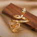 Wholesale Electroplated Copper Snake Rings JDC-RS-Yuet009 Rings 跃腾 gold adjustable Wholesale Jewelry JoyasDeChina Joyas De China