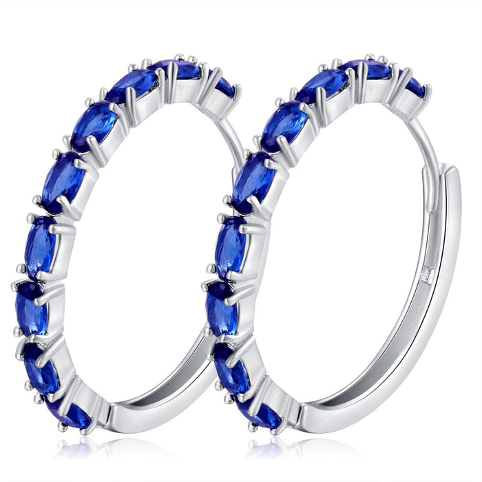 Wholesale Electroplated Copper Zircon Earrings JDC-ES-MiMeng026 Earrings 米萌 dark blue Wholesale Jewelry JoyasDeChina Joyas De China