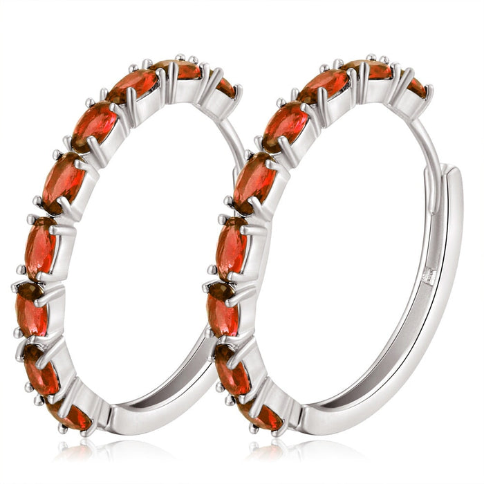 Wholesale Electroplated Copper Zircon Earrings JDC-ES-MiMeng026 Earrings 米萌 red Wholesale Jewelry JoyasDeChina Joyas De China