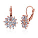 Wholesale Electroplated Copper Zircon Flower Shape Earrings JDC-ES-MiMeng031 Earrings 米萌 rose gold Wholesale Jewelry JoyasDeChina Joyas De China