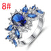 Wholesale Electroplated Copper Zircon Flower Shape Rings JDC-RS-MiMeng009 Rings 米萌 blue 8 Wholesale Jewelry JoyasDeChina Joyas De China