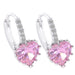 Wholesale Electroplated Copper Zircon Heart Earrings JDC-ES-MiMeng030 Earrings 米萌 pink Wholesale Jewelry JoyasDeChina Joyas De China