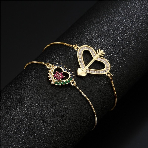 Wholesale electroplated copper zircon heart-shaped bracelet JDC-BT-AG016 bracelet JoyasDeChina Wholesale Jewelry JoyasDeChina Joyas De China