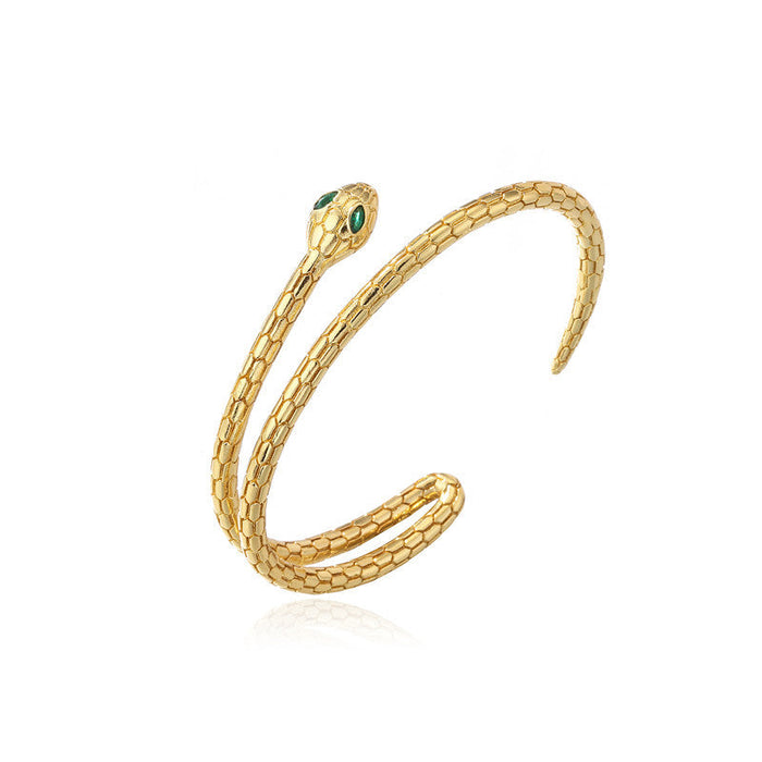 Wholesale Electroplated Copper Zircon Snake Bracelet JDC-BT-AG032 Necklaces 澳古 30499 Wholesale Jewelry JoyasDeChina Joyas De China