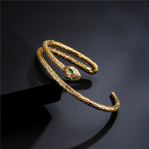 Wholesale Electroplated Copper Zircon Snake Bracelet JDC-BT-AG032 Necklaces 澳古 Wholesale Jewelry JoyasDeChina Joyas De China