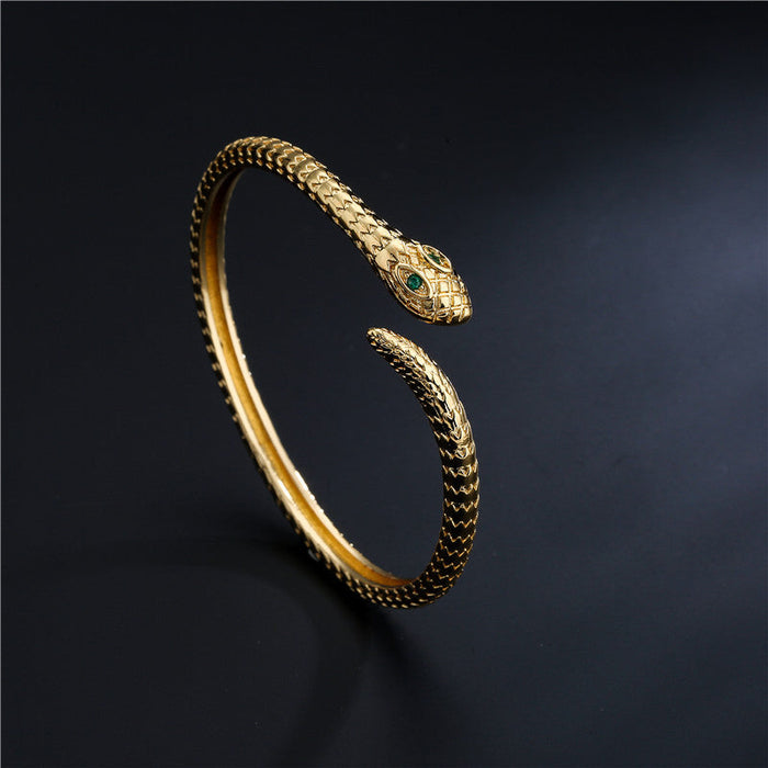 Wholesale Electroplated Copper Zircon Snake Bracelet JDC-BT-AG034 Necklaces 澳古 Wholesale Jewelry JoyasDeChina Joyas De China