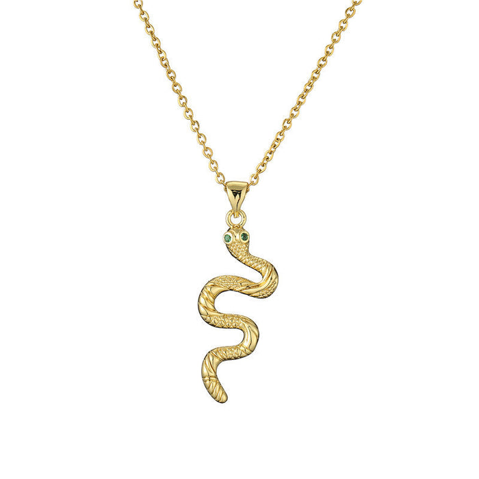 Wholesale Electroplated Copper Zircon Snake Necklaces JDC-NE-AG131 Necklaces 澳古 20299 Wholesale Jewelry JoyasDeChina Joyas De China