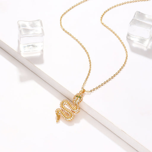Wholesale Electroplated Copper Zircon Snake Necklaces JDC-NE-WB001 Necklaces 务本 Wholesale Jewelry JoyasDeChina Joyas De China