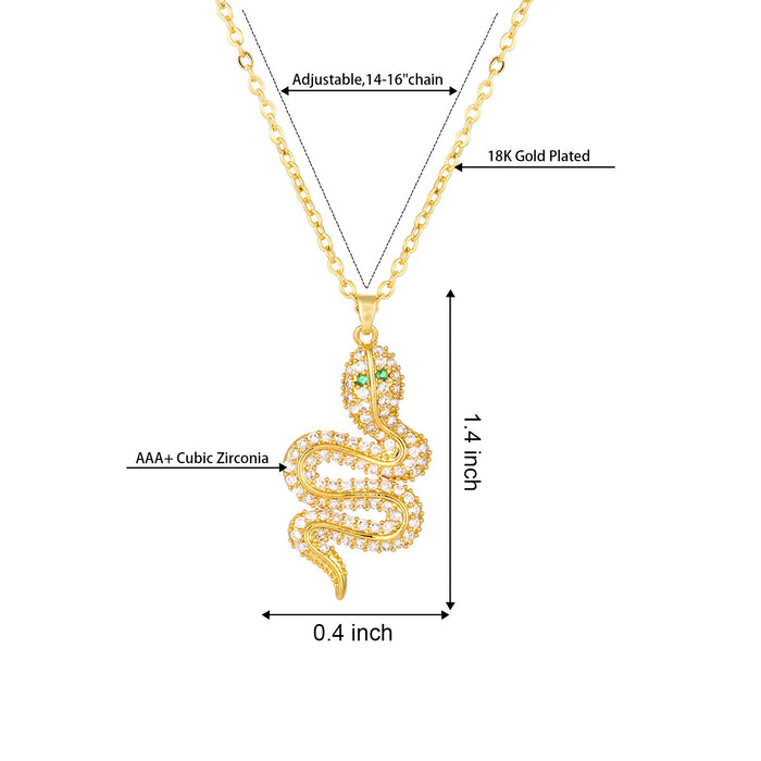 Wholesale Electroplated Copper Zircon Snake Necklaces JDC-NE-WB001 Necklaces 务本 Wholesale Jewelry JoyasDeChina Joyas De China