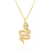 Wholesale Electroplated Copper Zircon Snake Necklaces JDC-NE-WB001 Necklaces 务本 gold Wholesale Jewelry JoyasDeChina Joyas De China