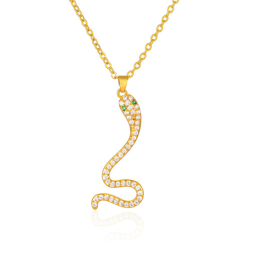 Wholesale Electroplated Copper Zircon Snake Necklaces JDC-NE-WB002 Necklaces 务本 Wholesale Jewelry JoyasDeChina Joyas De China