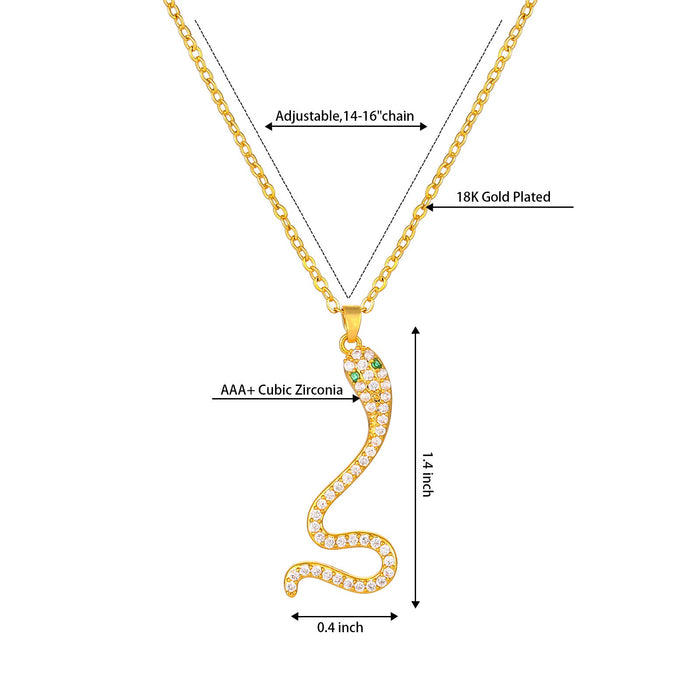 Wholesale Electroplated Copper Zircon Snake Necklaces JDC-NE-WB002 Necklaces 务本 Wholesale Jewelry JoyasDeChina Joyas De China