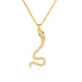 Wholesale Electroplated Copper Zircon Snake Necklaces JDC-NE-WB002 Necklaces 务本 gold Wholesale Jewelry JoyasDeChina Joyas De China