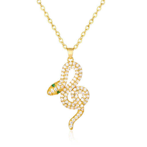 Wholesale Electroplated Copper Zircon Snake Necklaces JDC-NE-WB006 Necklaces 务本 Wholesale Jewelry JoyasDeChina Joyas De China