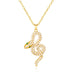 Wholesale Electroplated Copper Zircon Snake Necklaces JDC-NE-WB006 Necklaces 务本 gold Wholesale Jewelry JoyasDeChina Joyas De China