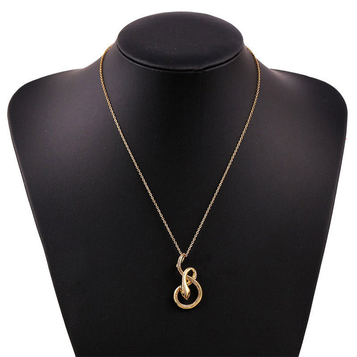 Wholesale Electroplated Copper Zircon Snake Necklaces JDC-NE-Yuet018 Necklaces 跃腾 Wholesale Jewelry JoyasDeChina Joyas De China