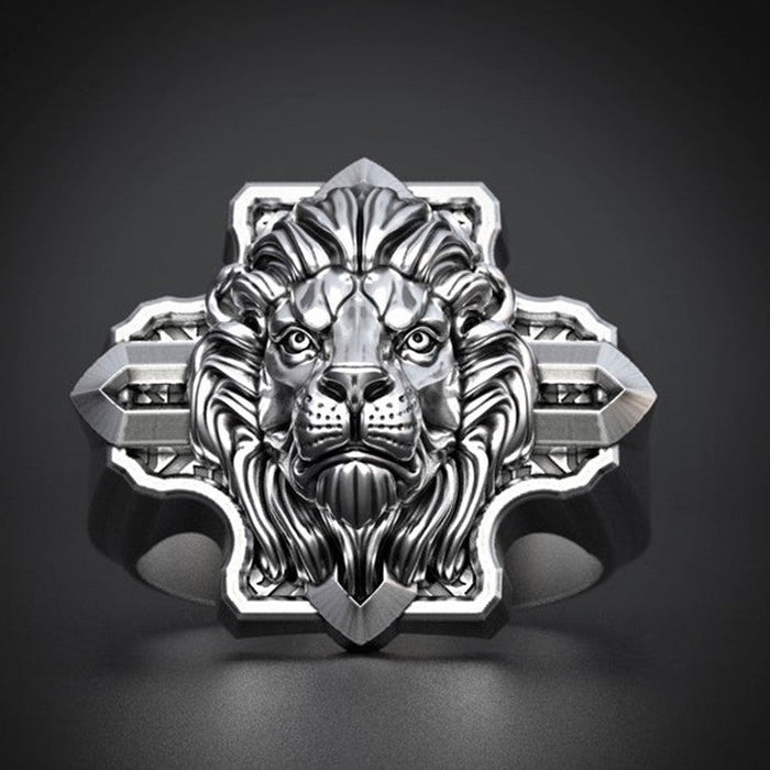 Wholesale electroplated metal lion head rings JDC-RS-WN122 Rings 薇妮 Wholesale Jewelry JoyasDeChina Joyas De China