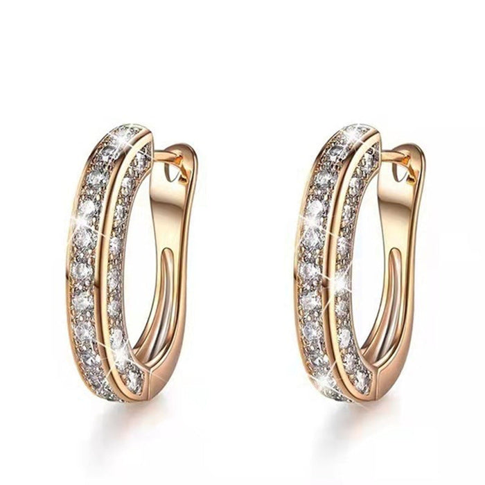 Wholesale electroplated metal zircon earrings JDC-ES-WN001 Earrings 薇妮 AER473 gold Wholesale Jewelry JoyasDeChina Joyas De China