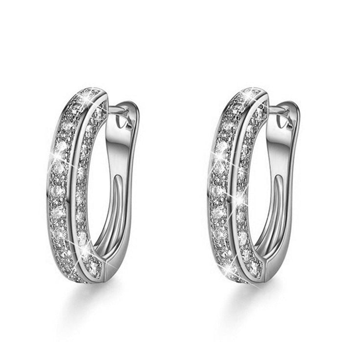 Wholesale electroplated metal zircon earrings JDC-ES-WN001 Earrings 薇妮 AER473 silver Wholesale Jewelry JoyasDeChina Joyas De China