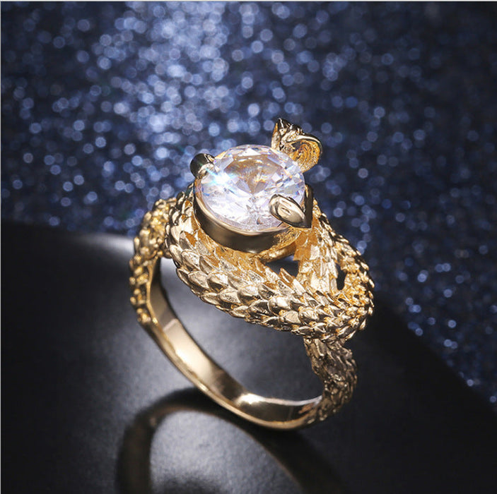 Wholesale Electroplated Metal Zircon Snake Rings JDC-RS-Chenr007 Rings 晨睿 Wholesale Jewelry JoyasDeChina Joyas De China