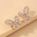 Wholesale electroplated rhinestone pearl alloy butterfly earrings JDC-ES-GSJQ015 Earrings JoyasDeChina golden Wholesale Jewelry JoyasDeChina Joyas De China